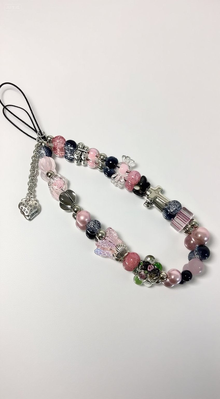 Heart & Bloom Beaded Phone Charm Straps