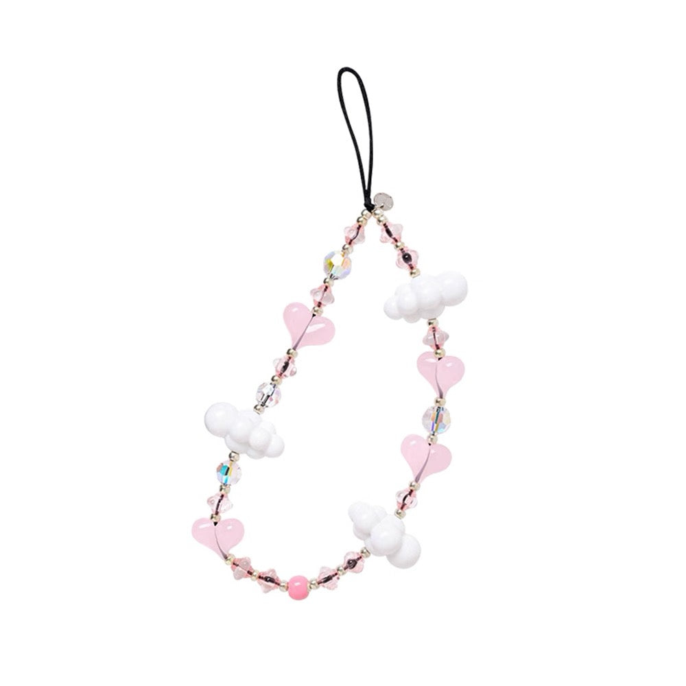 Cute Heart Clouds Bead Phone Charm Straps