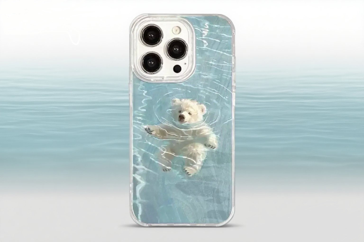 Swimming Teddy Bear ShineFlow Phone Case
