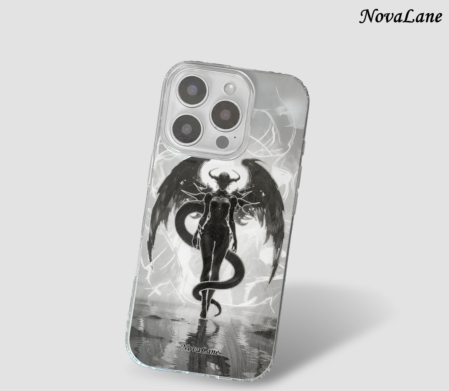 Shining Succubus Demon Black White Magical Creature ShineFlow Phone Case Gothic