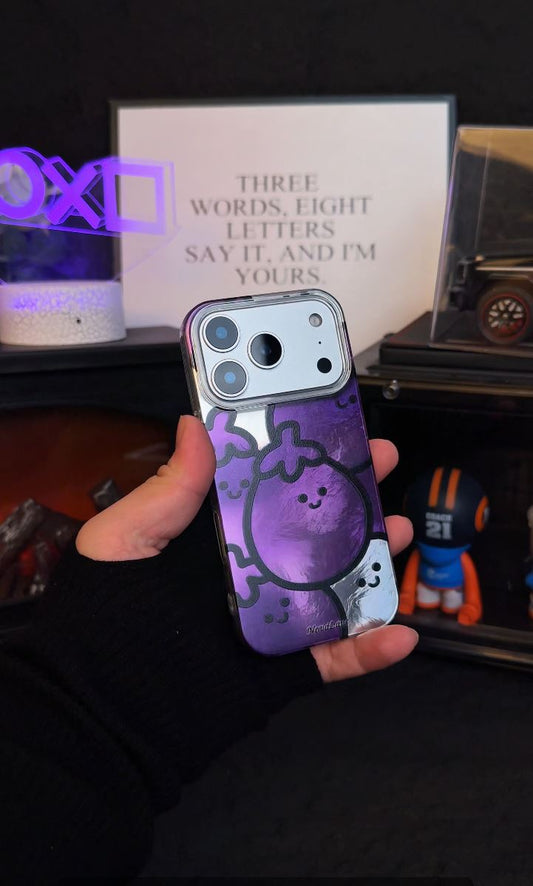 Cute Eggplant Head Shining Phone Case Cover