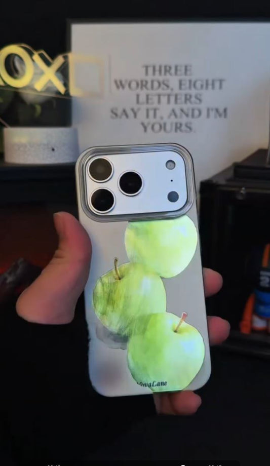 グリーンアップルフルーツシャイニングスマホケースカバー