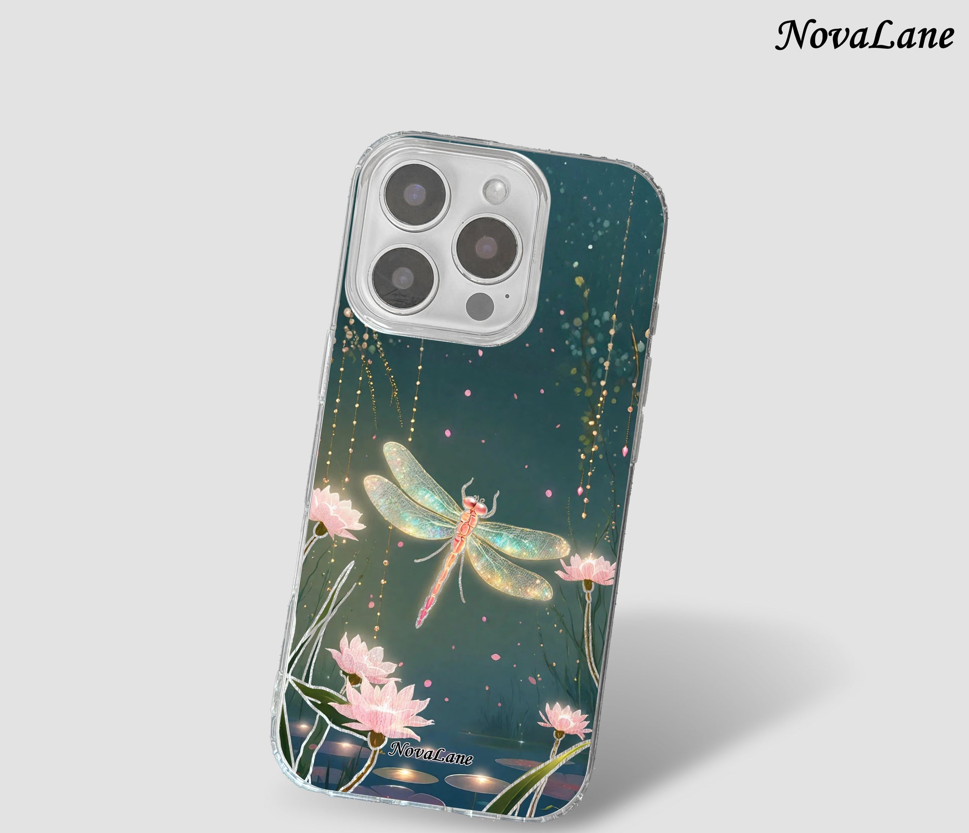 Dragonfly Pond Bloom Shining Phone Case Cover