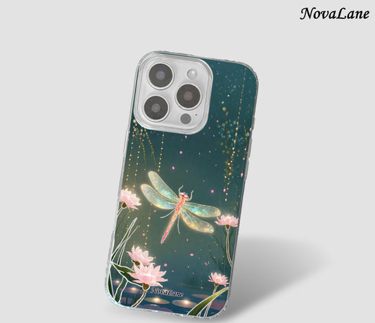 Dragonfly Pond Bloom Shining Phone Case Cover