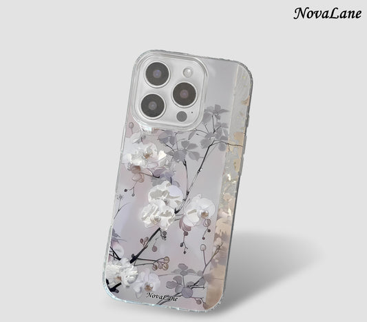 Japanese Silver Blossoms ShineFlow Phone Case