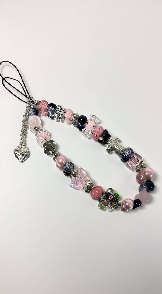 Heart & Bloom Beaded Phone Charm Straps