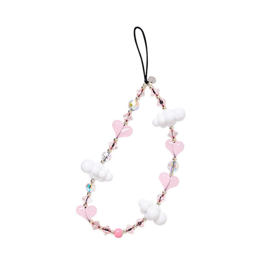 Cute Heart Clouds Bead Phone Charm Straps