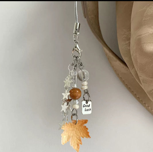 Autumn Leaves Bead Phone Charm Straps