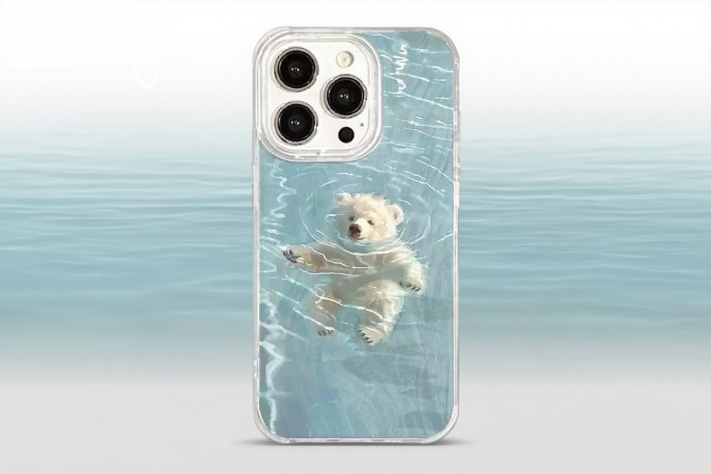 Swimming Teddy Bear ShineFlow Phone Case