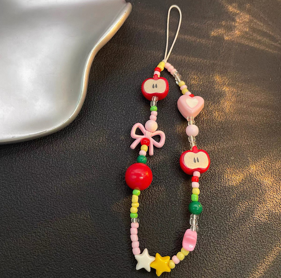 Fruit Red Apple Bead Phone Charm Straps