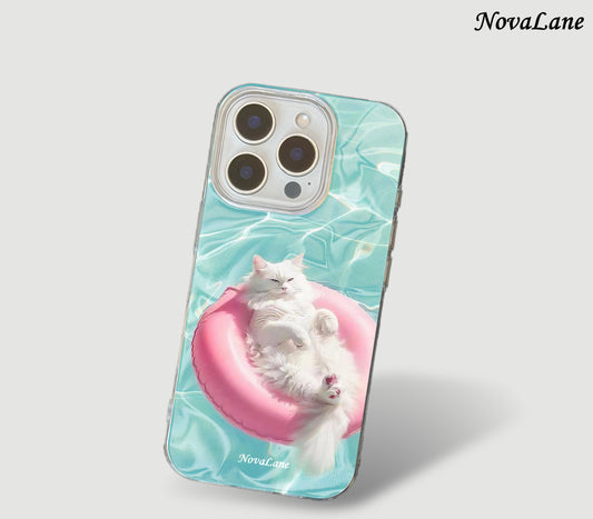 Floaty Lazy Cat ShineFlow Phone Case