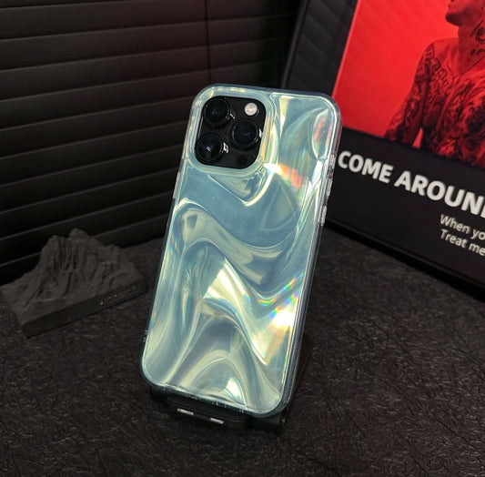 Holographic Ocean Blue ShineFlow Phone Case 