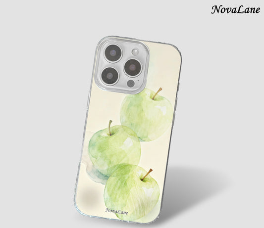 グリーンアップルフルーツシャイニングスマホケースカバー
