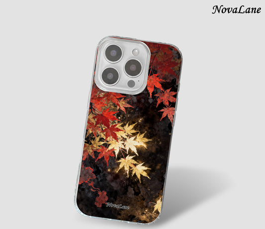 Japanese Gold Red Autumn(Koyo) Leaves Shining Phone Case Cover