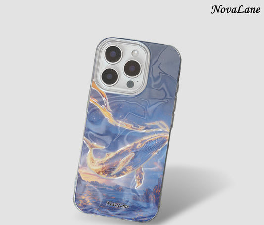 Shining Whale Ocean Sea Sky Galaxy ShineFlow Phone Case – Aesthetic Cover