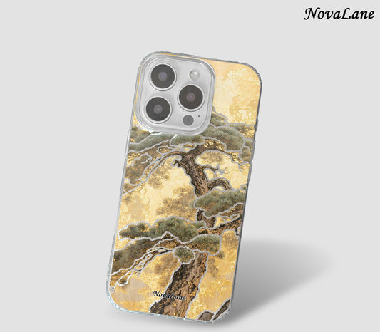 Shining Tree of Life Golden Galaxy ShineFlow Phone Case Cover – Nature Design