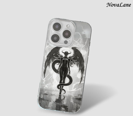 Shining Succubus Demon Black White Magical Creature ShineFlow Phone Case Gothic