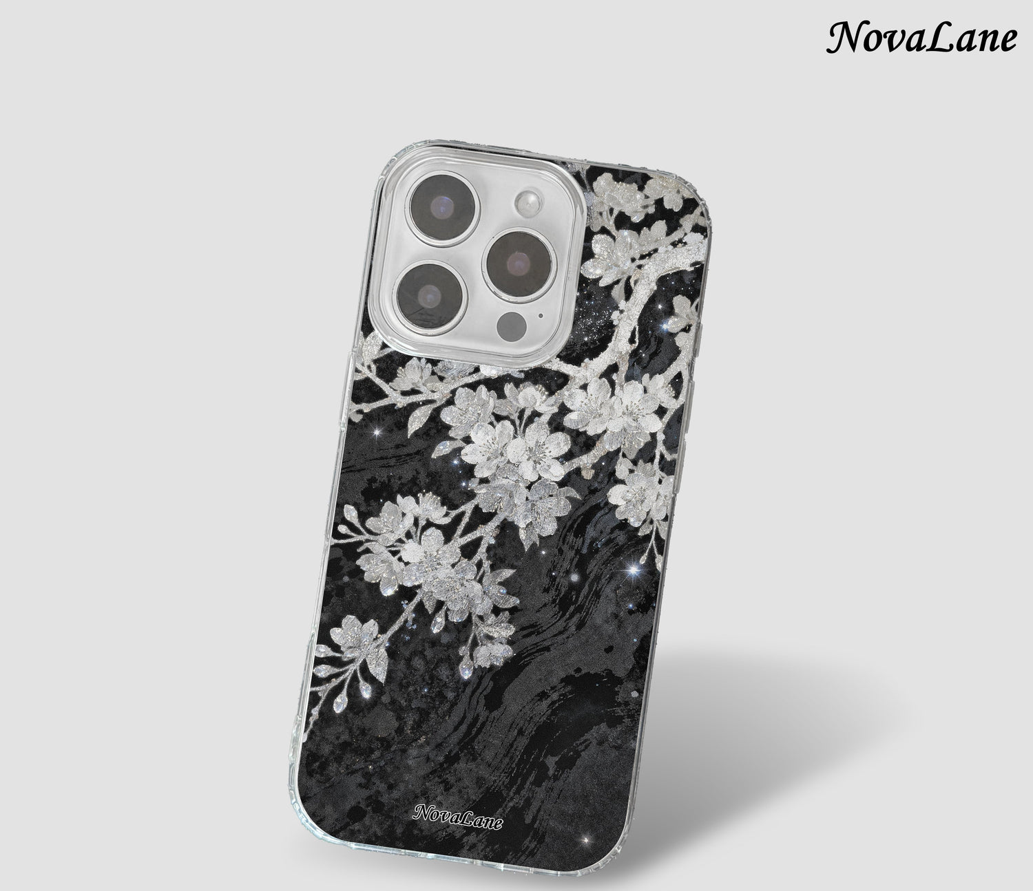 Luminous Silver Floral Blossom Shining ShineFlow Phone Case Cover