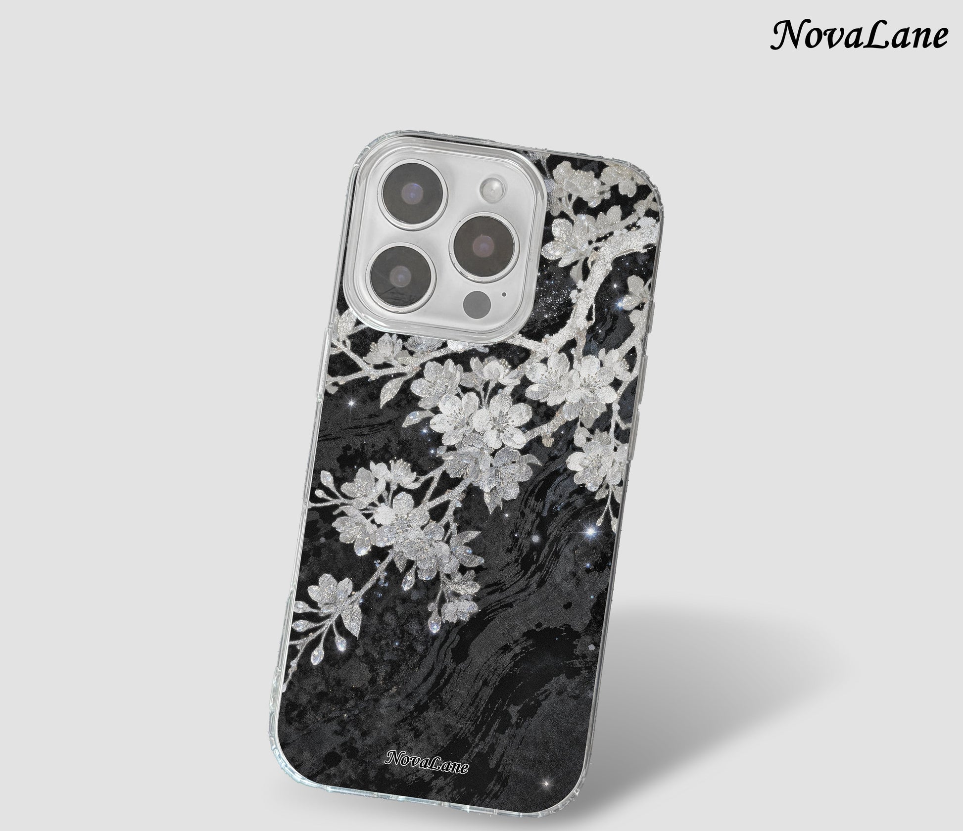 Luminous Silver Floral Blossom Shining ShineFlow Phone Case Cover