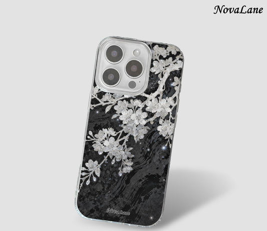 Luminous Silver Floral Blossom Shining ShineFlow Phone Case Cover