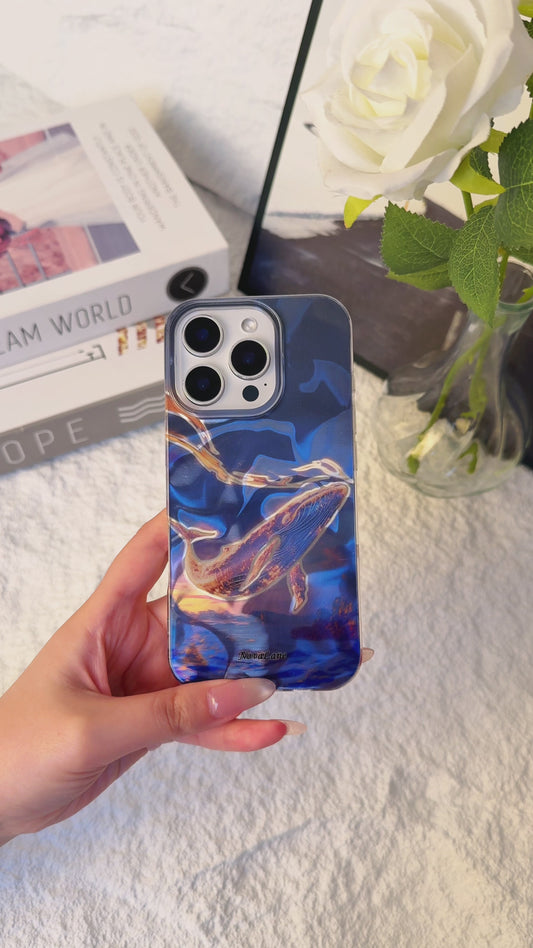 Shining Whale Ocean Sea Sky Galaxy ShineFlow Phone Case – Aesthetic Cover