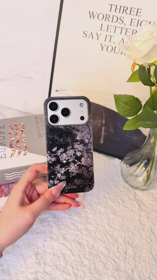 Silver Night Blossom Shining ShineFlow Phone Case